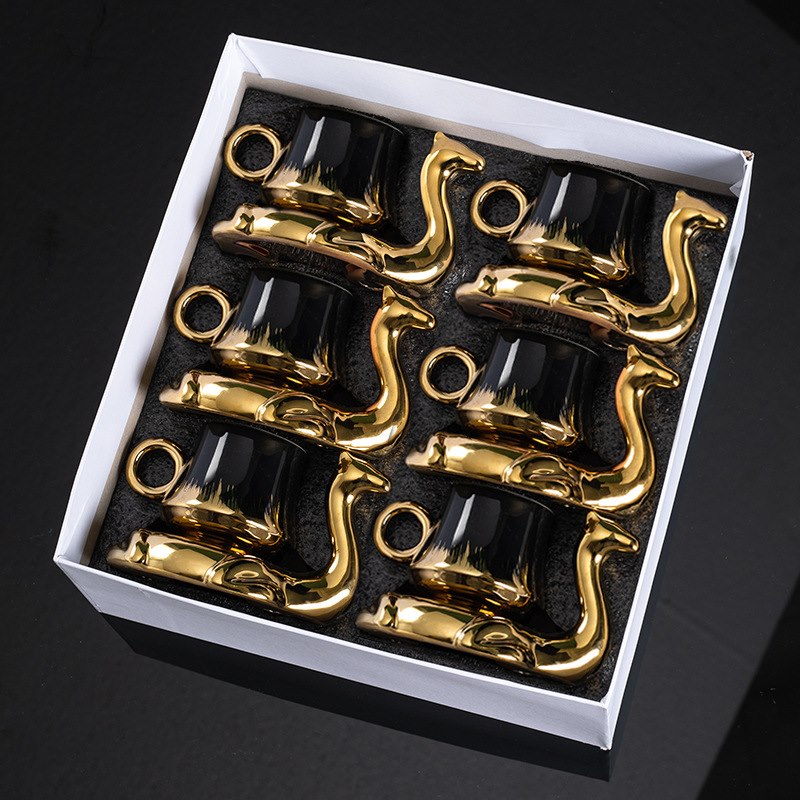 Camel Heritage black gift-box set with 6 cups and 6 saucers