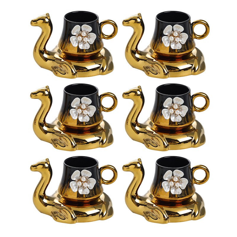 Black Camel Heritage 6-cup 6-saucer ceramic set