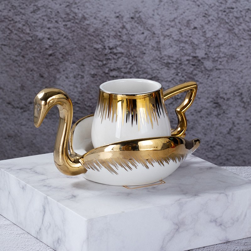 White Luxury Swan single cup and saucer