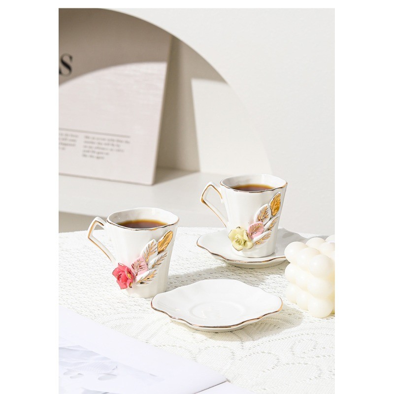 Product Angular Floral Cup And Saucer Main
