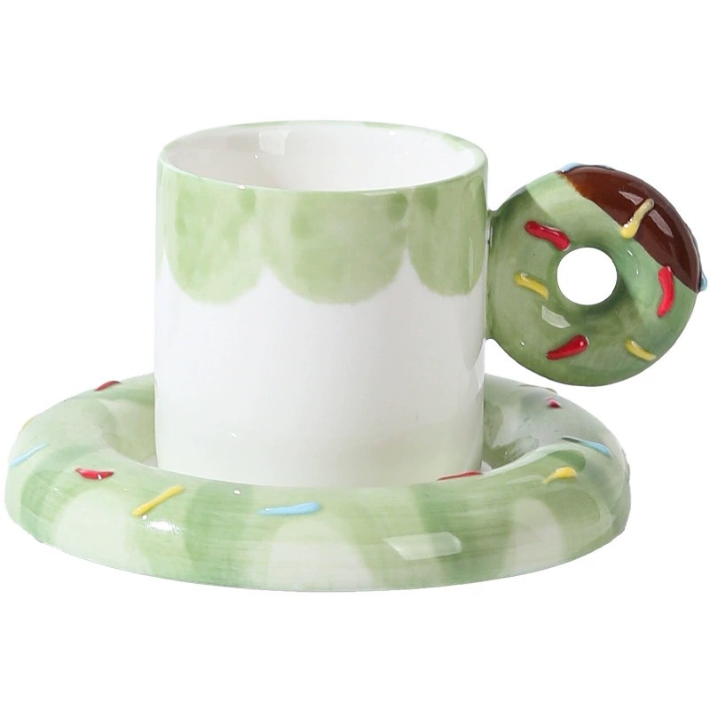 Product Donut Motif Espresso Cup And Saucer Main