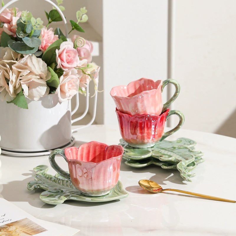 Product Flower Shaped Espresso Cup And Saucer Main