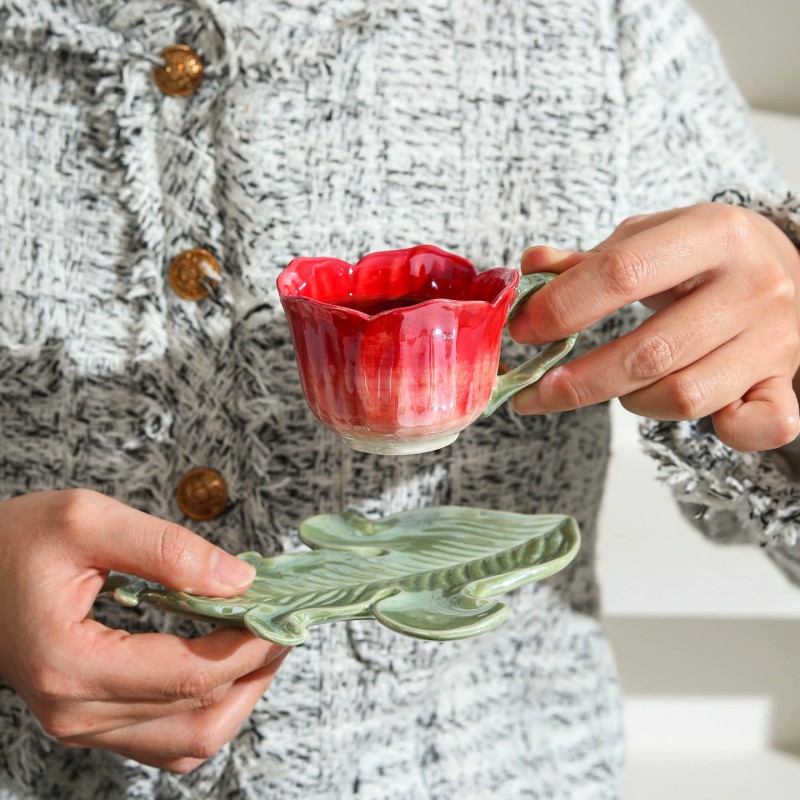 Product Flower Shaped Espresso Cup And Saucer Thumb 3
