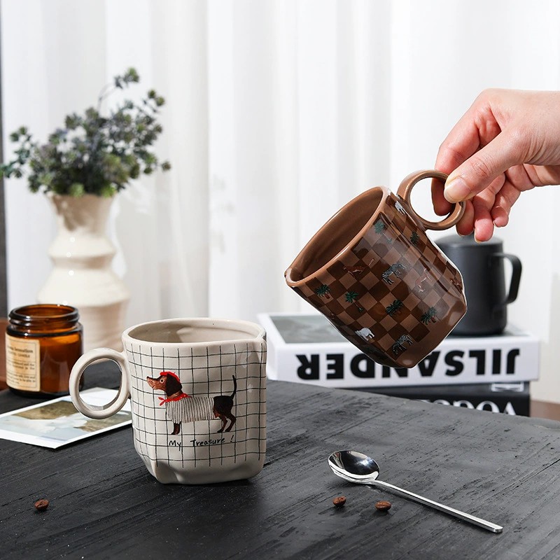 Product Geometric Grid Ceramic Mug Main