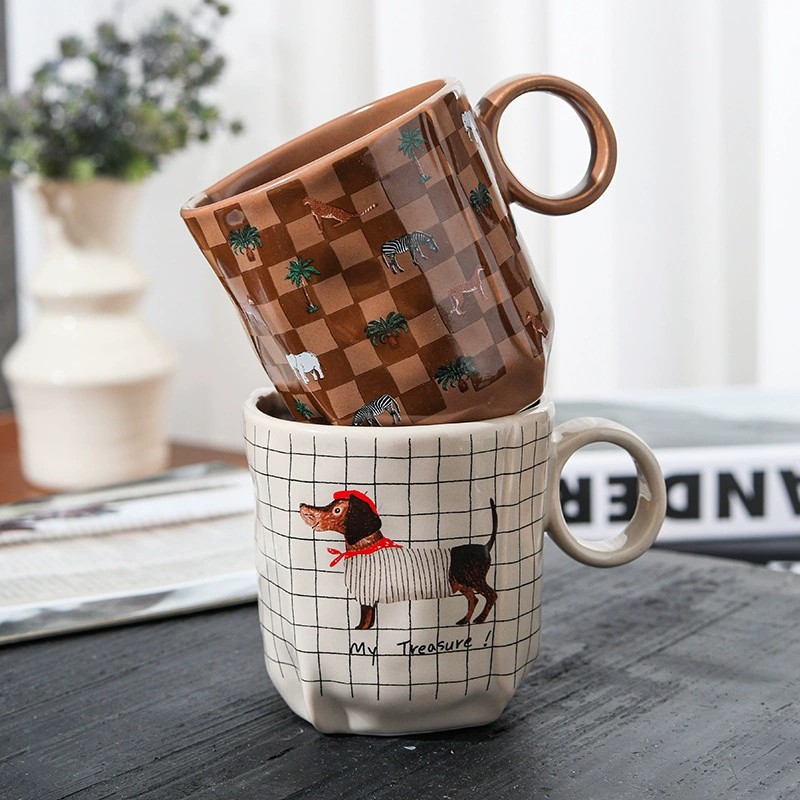 Product Geometric Grid Ceramic Mug Thumb 1