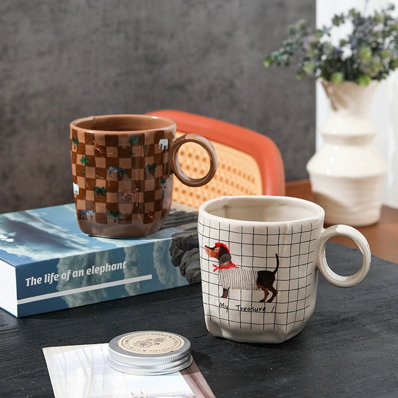 Product Geometric Grid Ceramic Mug Thumb 3