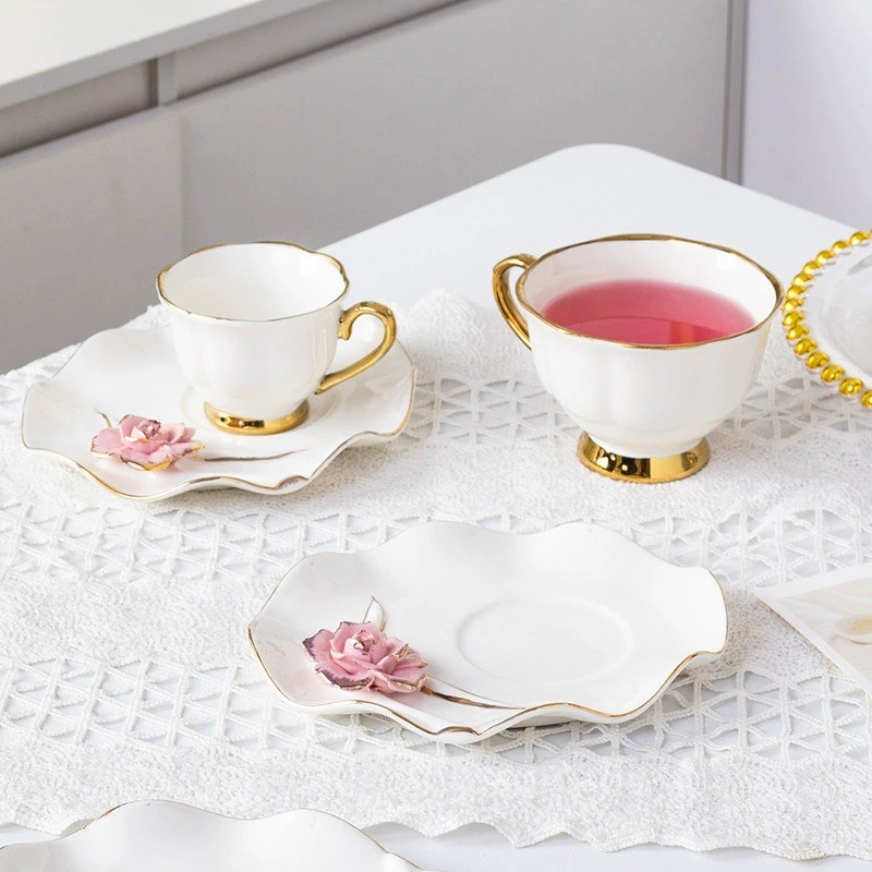 Product Gold Rim Sculpted Flower Cup And Saucer Thumb 2