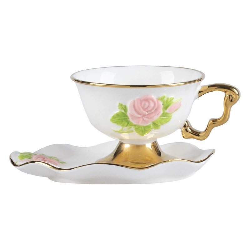 Product Hand Colored Relief Cup And Saucer Thumb 2