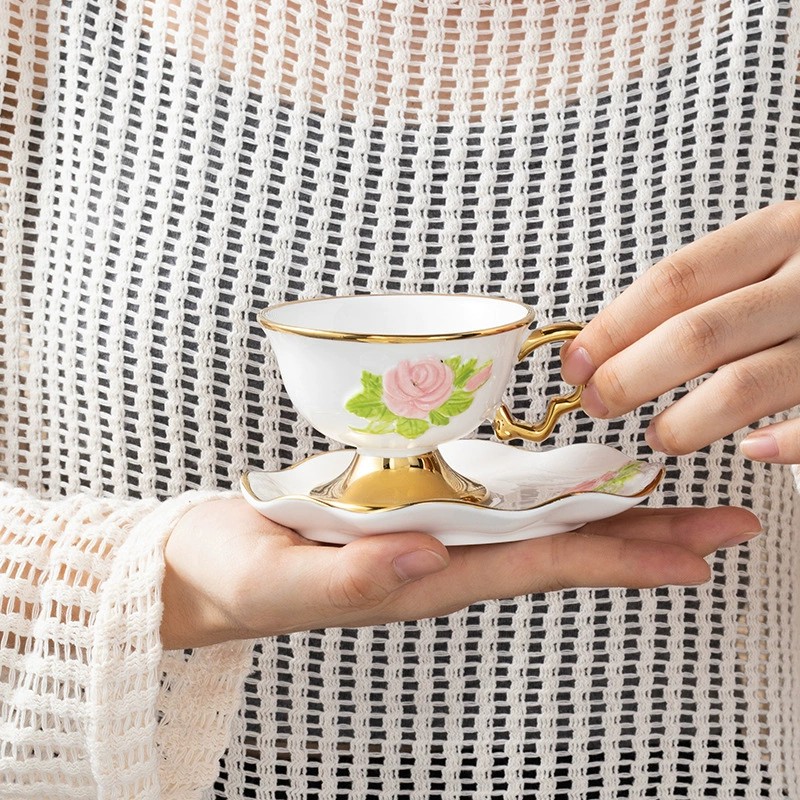 Product Hand Colored Relief Cup And Saucer Thumb 4