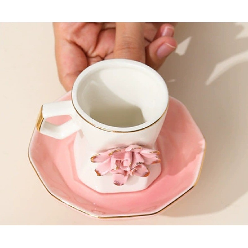 Product Hand Formed Rose Cup And Saucer Thumb 2