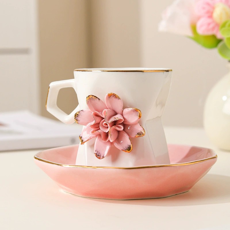 Product Hand Formed Rose Cup And Saucer Thumb 3