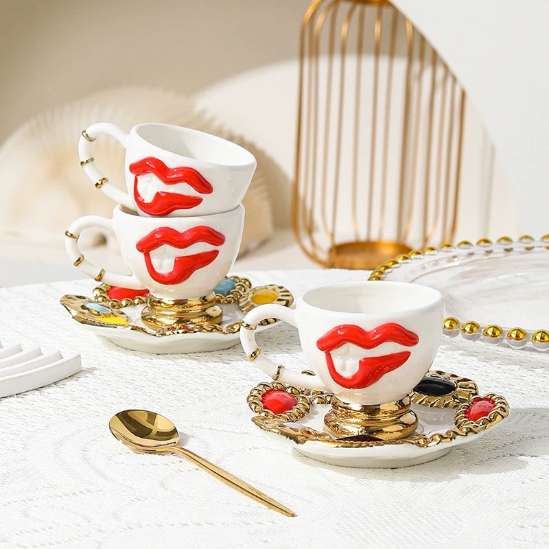 Product Lips Motif Cup And Saucer Set Main