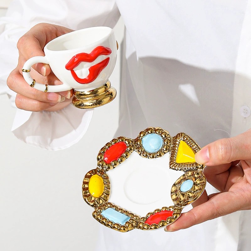 Product Lips Motif Cup And Saucer Set Thumb 1