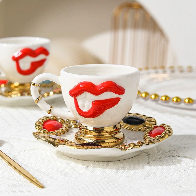Product Lips Motif Cup And Saucer Set Thumb 3