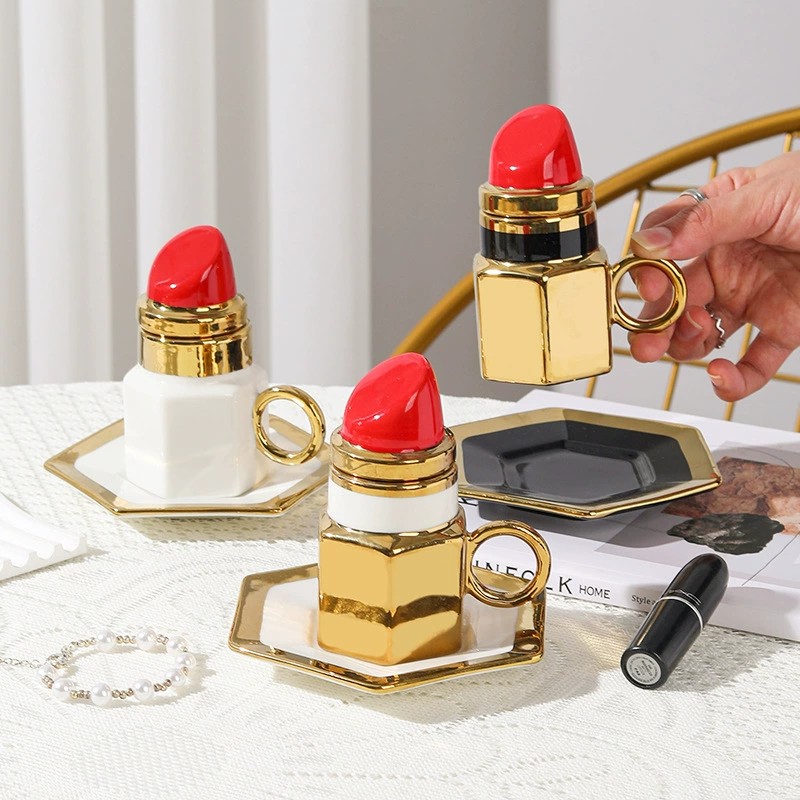 Product Lipstick Motif Espresso Cup And Saucer Main