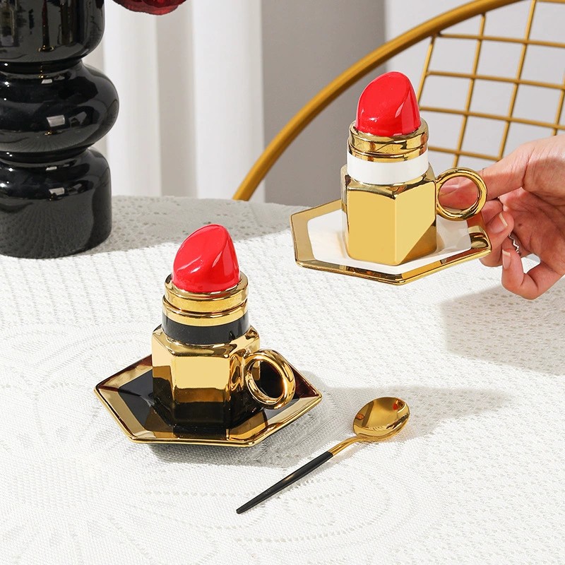 Product Lipstick Motif Espresso Cup And Saucer Thumb 2