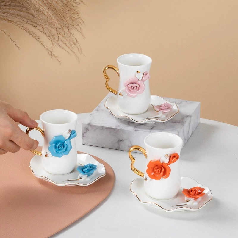 Product Rose Blossom Ceramic Mug And Saucer Main