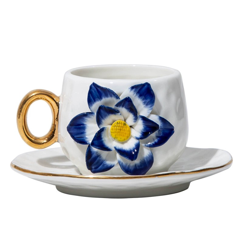 Product Sculpted Floral Espresso Cup And Saucer Thumb 3