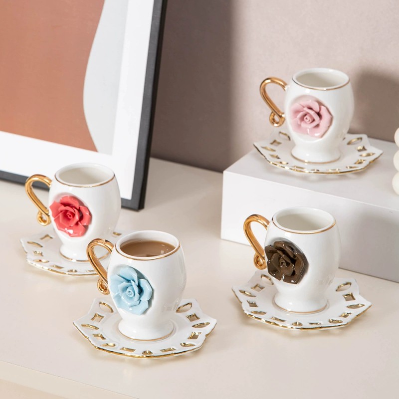 Product Sculpted Rose Ceramic Cup Main