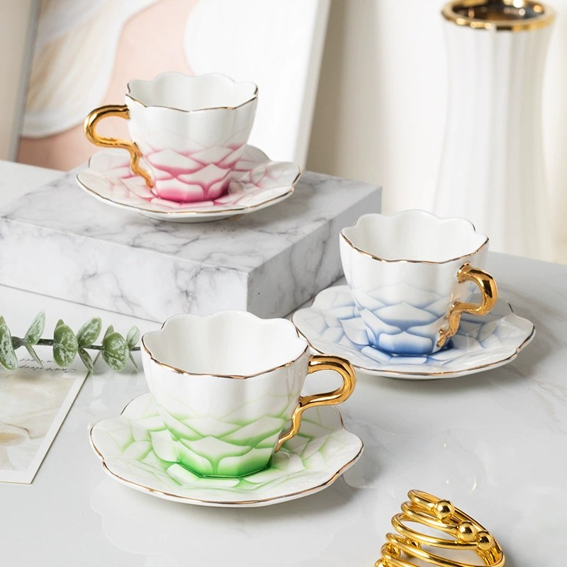 Product Wavy Rim Six Cup And Saucer Set Main